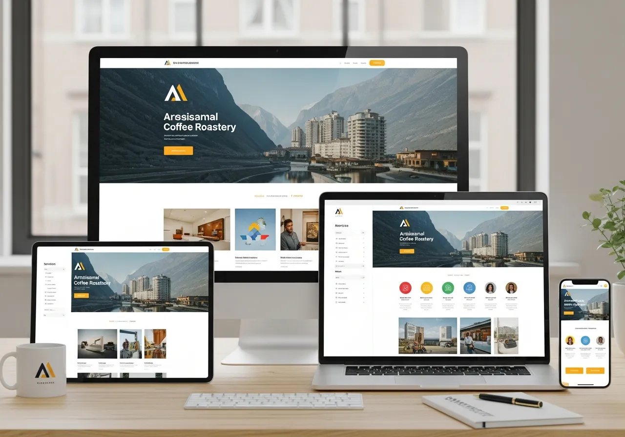 Custom website design showcasing unique layouts, brand colors, and personalized user experiences
